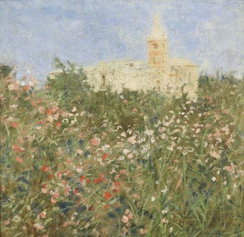 huariqueje: Spring in Liguria   -    Plinio Nomellini , c.1890-96 Italian,1866-1