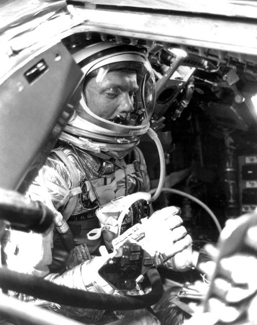 John GlennJuly 18, 1921 – December 8, 2016Shown aboard the Mercury spacecraft, Friendship 7, on Febr