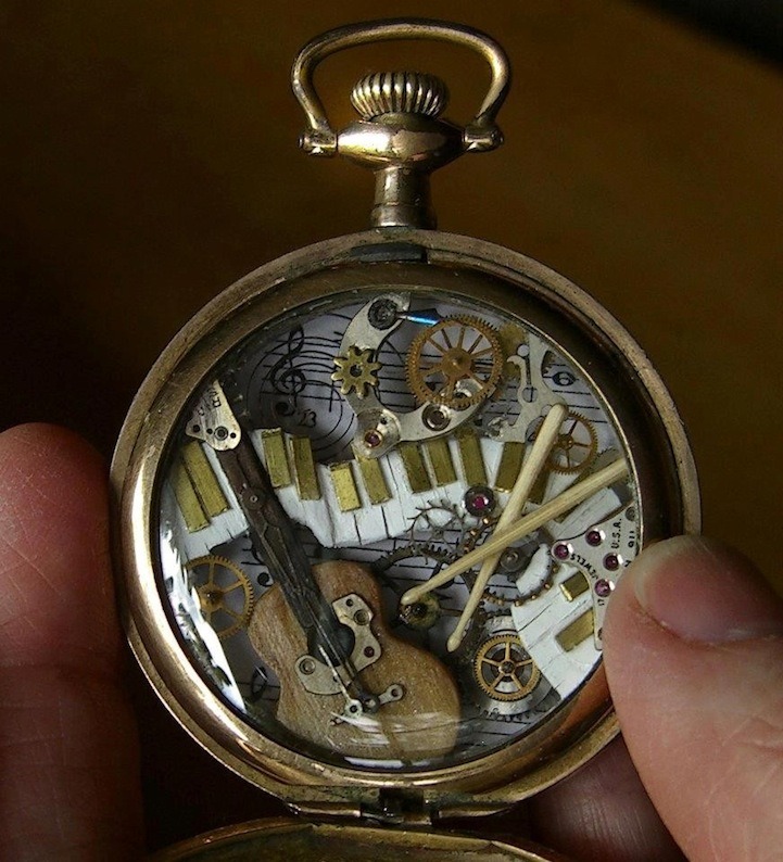 sixpenceee:  Spectacular Tiny Sculptures Made of Recycled Watches New Jersey-based
