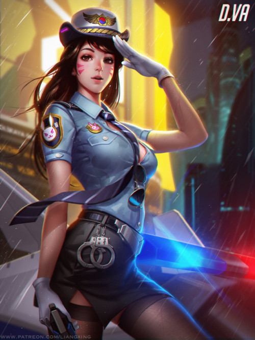 Officer D.va  Liang xing www.artstation.com/artwork/dlgrw