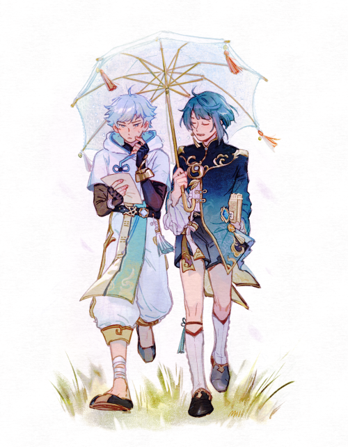 itsmieille:cant stop thinking abt the fact that sometimes chongyun likes to bring a parasol with him