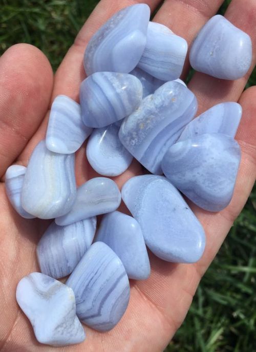 the-wiccans-glossary: Blue Lace Agate  Blue Lace agate promotes peace and soothes anxiety, restlessn