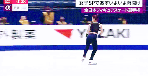 empresswenjing: Wakaba Higuchi training a triple axel during official practice at the 2019 Japa