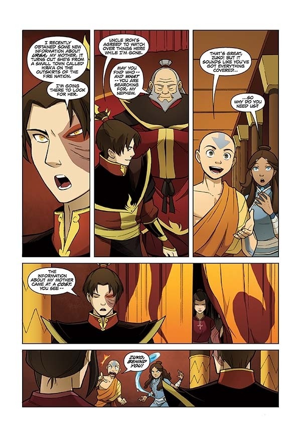 The first released pages of the comic Avatar: The Last Airbender - The Search Part