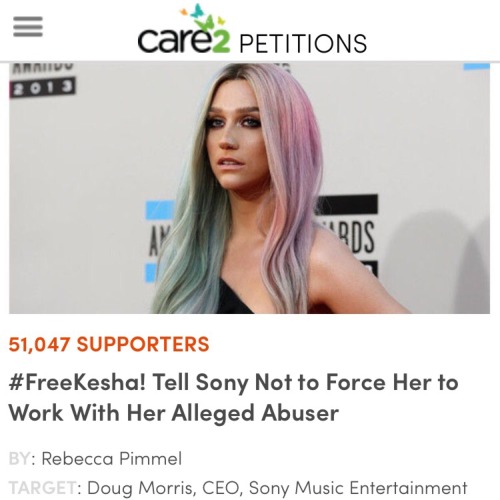 commongayboy: A petition to #FreeKesha from her alleged abuser Dr. Luke and the label Sony Music has