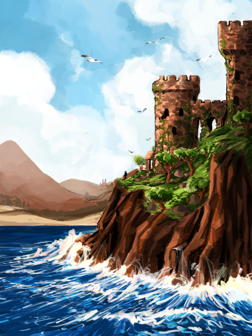  Visualizing Island Palace from Zelda2.Started off as just environment and landscape practice but th