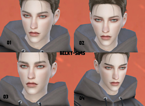 BECKYSIMS-MALE EYEBROWS 1-424 COLORS     24改色TEXTURE BY BECKY-SIMS   贴图原创MALE TEEN TO