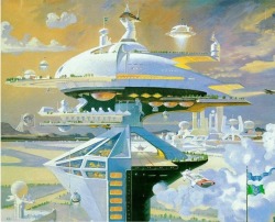 70sscifiart:  “Megastructure, 21st Century”