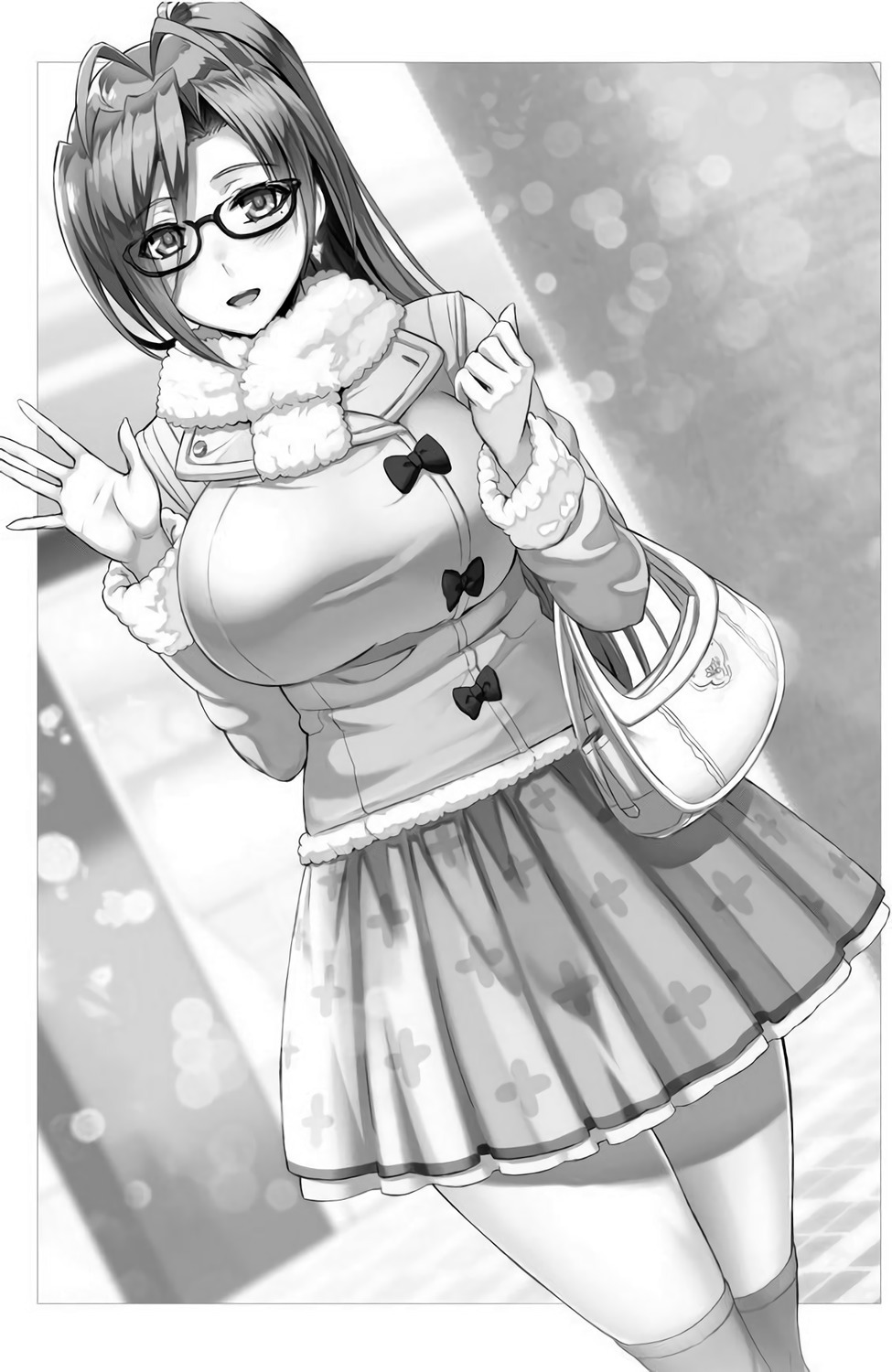 ookuma nekosuke shinmai maou no testament hasegawa chisato megane monochrome thighhighs