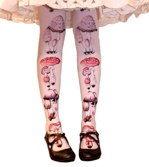 xtoxictears:steel-woole:lotvdesigns:The Mushroom tights are now available for pre-order!  In bl