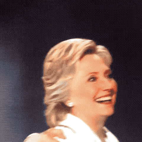 gifsboom:Hillary got a little bit too excited.(via Clinton-Kaine)Мать, ты чего?