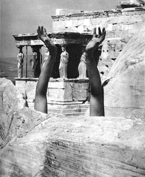 thereminsoul:Edward Steichen, Therese Duncan’s reaching arms, The Parthenon, 1921