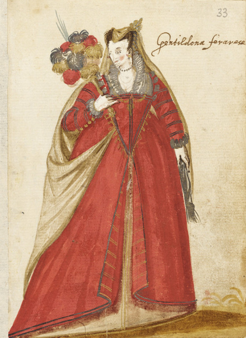 Illustrations of Italian costumes from “Album Amicorum of a German Soldier” or drawings of a G