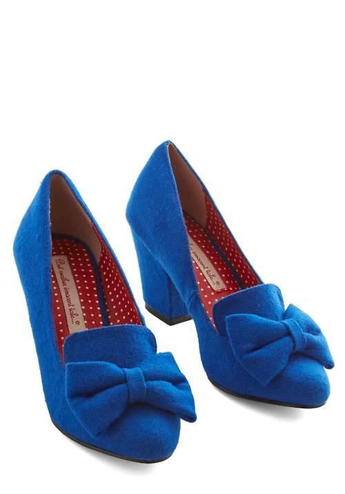 High Heels Blog Peppy Planner Heel in BlueSearch for more Shoes by ModCloth on… via Tumblr