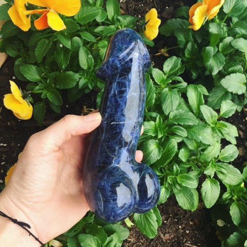 Sodalite Crystal Phallus, 5.5 inches high, 2.5” wide at balls, $179.99 +shipping. (Was $359.99) ✨DM/