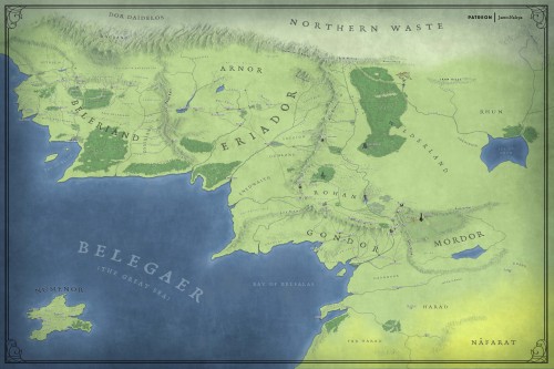 My map of Middle Earth, Beleriand and Numenor I’ve been working on during my streams.twitch.tv/james