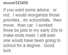 I need driving school just because I literally cant get most places because my town