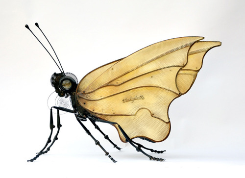 itscolossal:Amazing new insect and animal assemblages made from car and bike parts by Edouard Martin