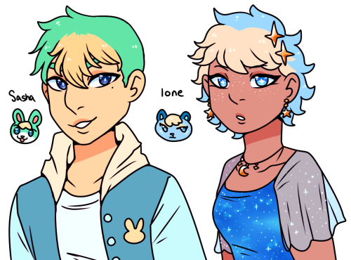 Some of the new Animal Crossing villagers as gijinkas !!Shino is a trans queen and I adore her so mu