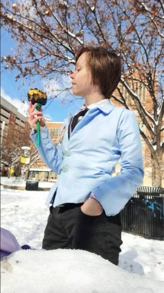 When it snowed so now you have to go take photos/videos in one of the cosplays you  (We love some Haruhi Fujioka)