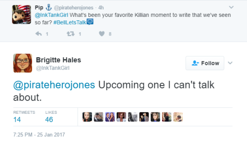 swan-jones-hero: Brigitte Hales tweets on CS, Emma and Hook  x x x x x x x x x x x x x