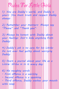 daddysir62:  Some various Daddy’s rules