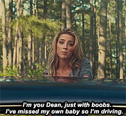 i-just-rode-up-on-a-unicorn-and:  Dean is working with his girl self from an alternative universe and she demands to drive. Sequel to this   //  // ]]>