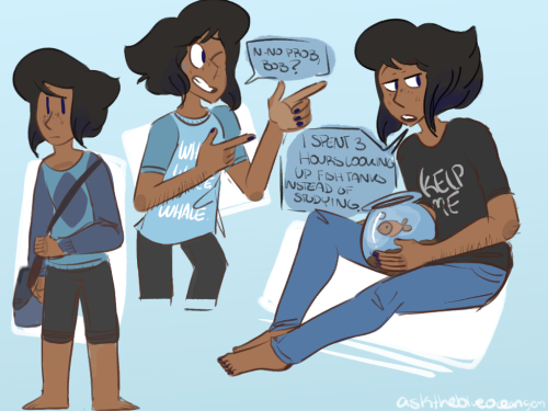 asktheblueoceangem:  i like to think of her as the kind of person whod get in trouble for looking at fish pics on her phone during class