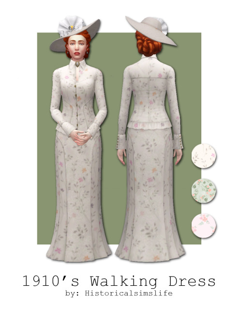 TS4: 1910′s Walking DressI’m slowly going through my WIP’s and finishing those I can and so here’s t