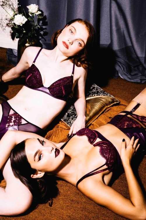 Georgie Hobday and Ellen Burton wearing lingerie from Loveday London(AW2018)Photographer: Saga Sig