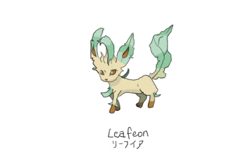 Drew Pokemon With My Left Hand, Leafeon, Photoshop.
