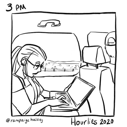 3 pm Worked until I felt carsick. #hourlies #hourlycomicday #hourlies2020 #hourlycomicday2020 https: