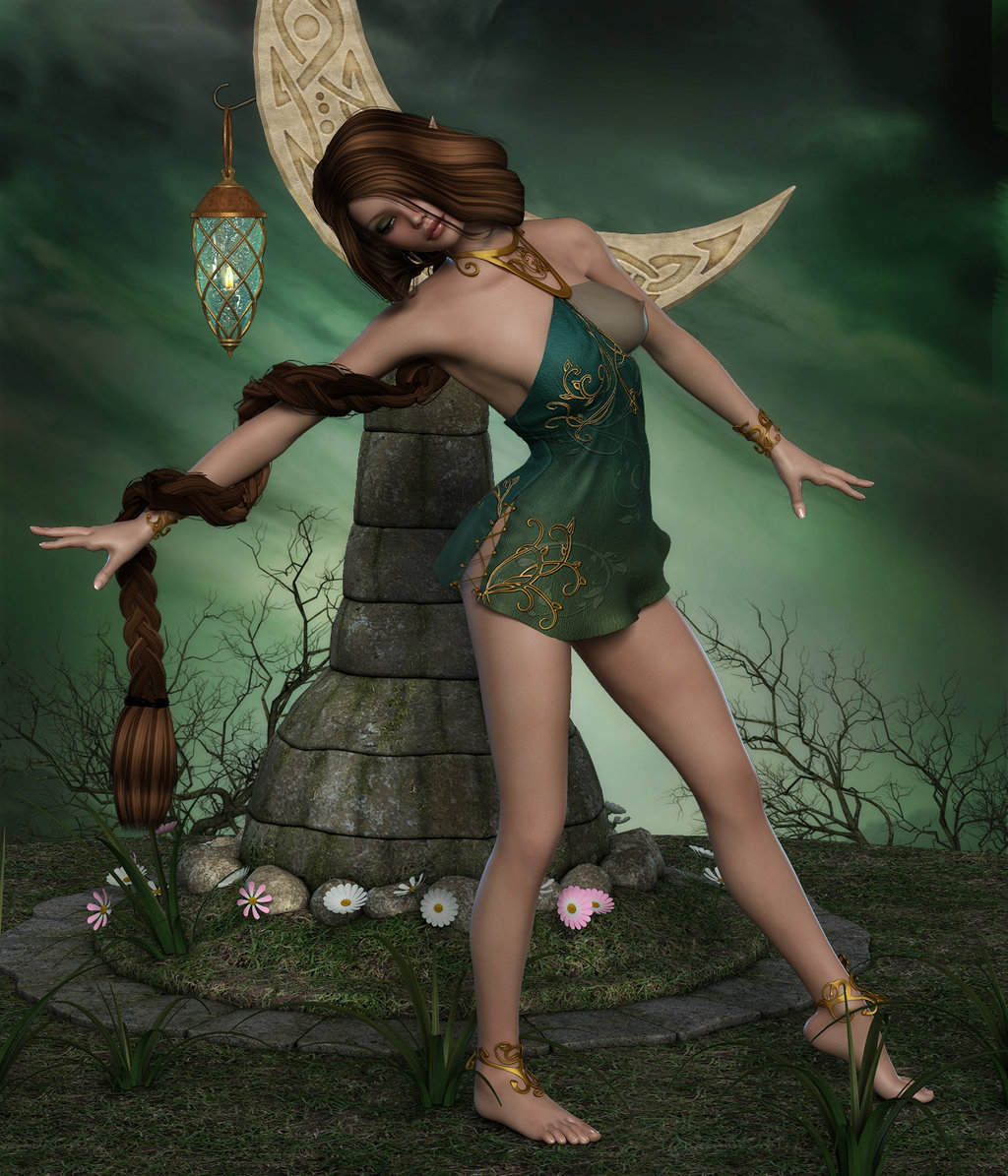 green elf dancing tribal &lt;3