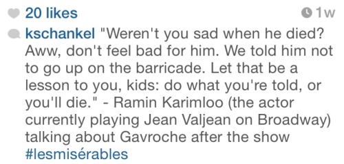 notesfromtheangel: Ramin Karimloo making dad jokes.