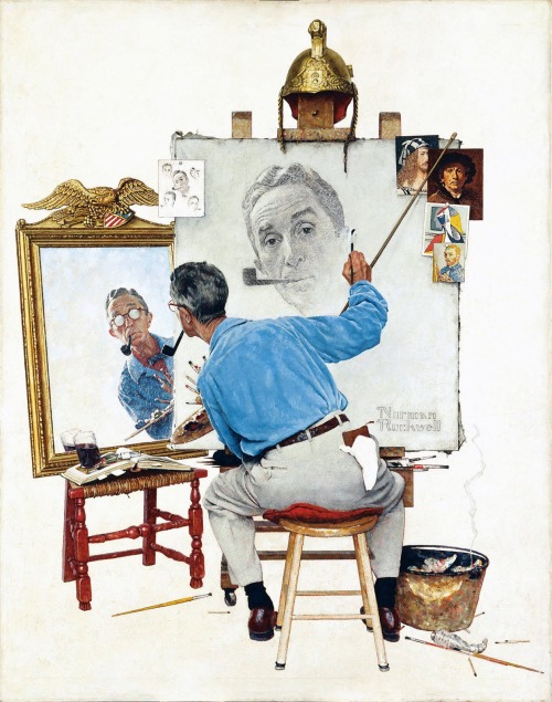 Triple Self Portrait by Norman Rockwell.