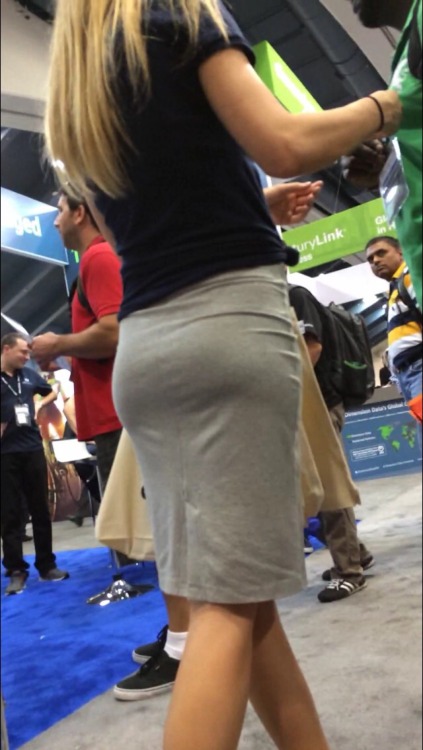 creepshotcandids:One of my ATF! Look at the super sexy booty highlighted by her skirt. Damn!