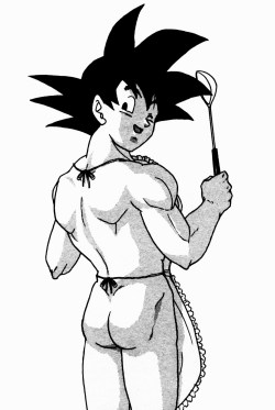 acelious: yescareysamworld:  jinzuhikari:  ‘je suis aussi bien des fesses que de face’. Goku from scan of Andes series doujinshi  OMG    @funsexydragonball  