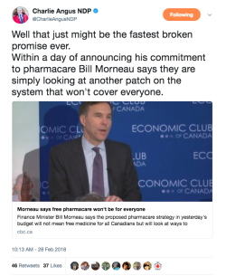 allthecanadianpolitics:  Liberals are the WORST.You know their pharmacare plan everyone is hyped up about?Turns out it won’t be a universal system (which sort of defeats the entire point). It will only cover those not covered by other systems.I don’t