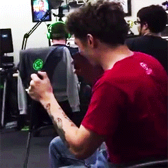 danbgruchy:  geoff laughing at ryan ft. michael laughing at geoff 
