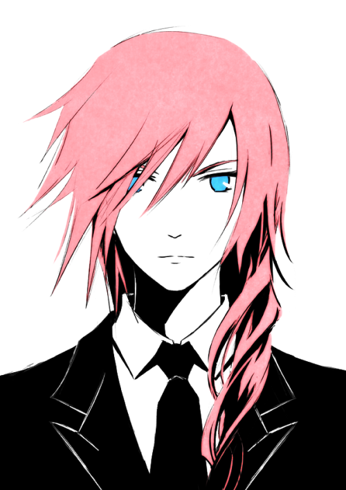 Ah, I never did put up the full pictures of the FFXIII ladies in suits from FFXIII Week. Here they a