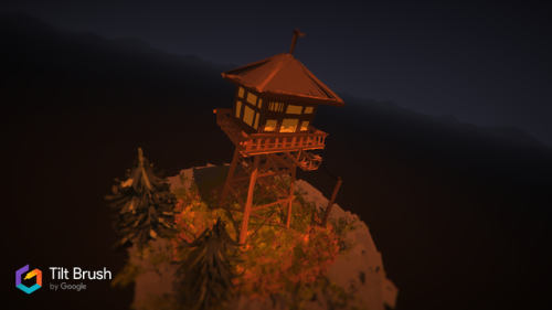 Firewatch fan art in tiltbrush 