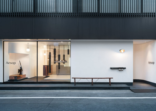 {You know I love me a good Aesop store. Designed by Japanese studio Simplicity, the firm took differ