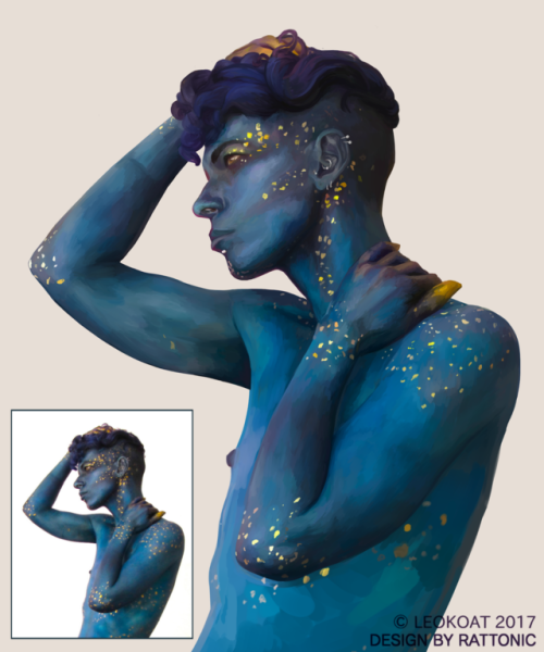 leokoat: Finally finished my own painting of @rattonic‘s incredible bodypaint! First seeing th