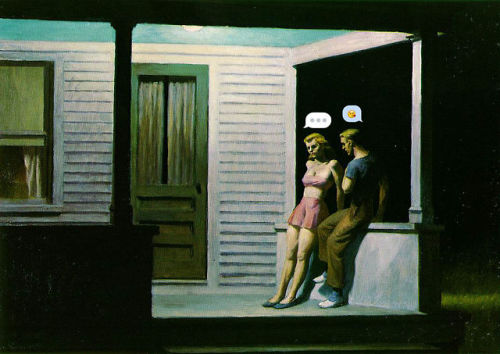 theonlymagicleftisart: Facebook / Edward Hopper Mash-Ups by Nastya Nudnik