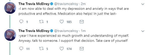 wizardtwins: we need to be less ashamed to talk about mental illness. thank you travis.