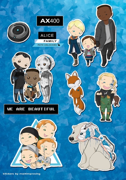 DBH Stickersets!:D My three DBH Stickersets from Leipzig bookfair.If you want one just write me a me