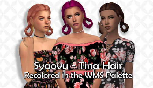 Hi!~ As requested, I recolored @syaovu‘s Tina Hair in in the WMS palette! (for toddlers and kids too