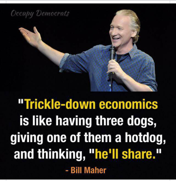 liberalsarecool:  Conversely, ‘trickle down’ is the right wing assumption 98%