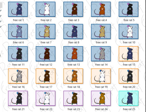 vsfnpetblog:vsfnpetblog:Free rats 15,18,21 are still up for grabs! Only 3 left! 4 and 9, (Dib,) have