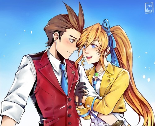 Commission:: Apollo Justice and Athena Cykes from Ace Attorney! （＾∀＾）ゞ